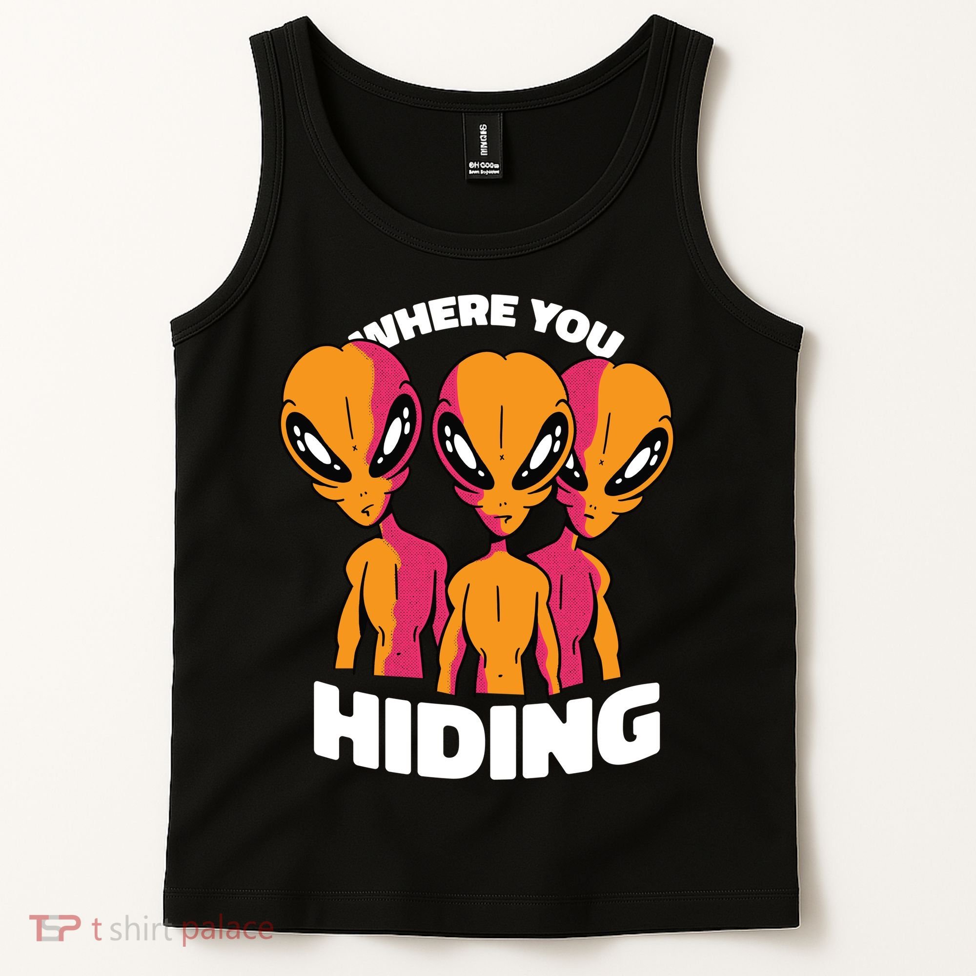 Where You Hiding Creepy Aliens Tank Top