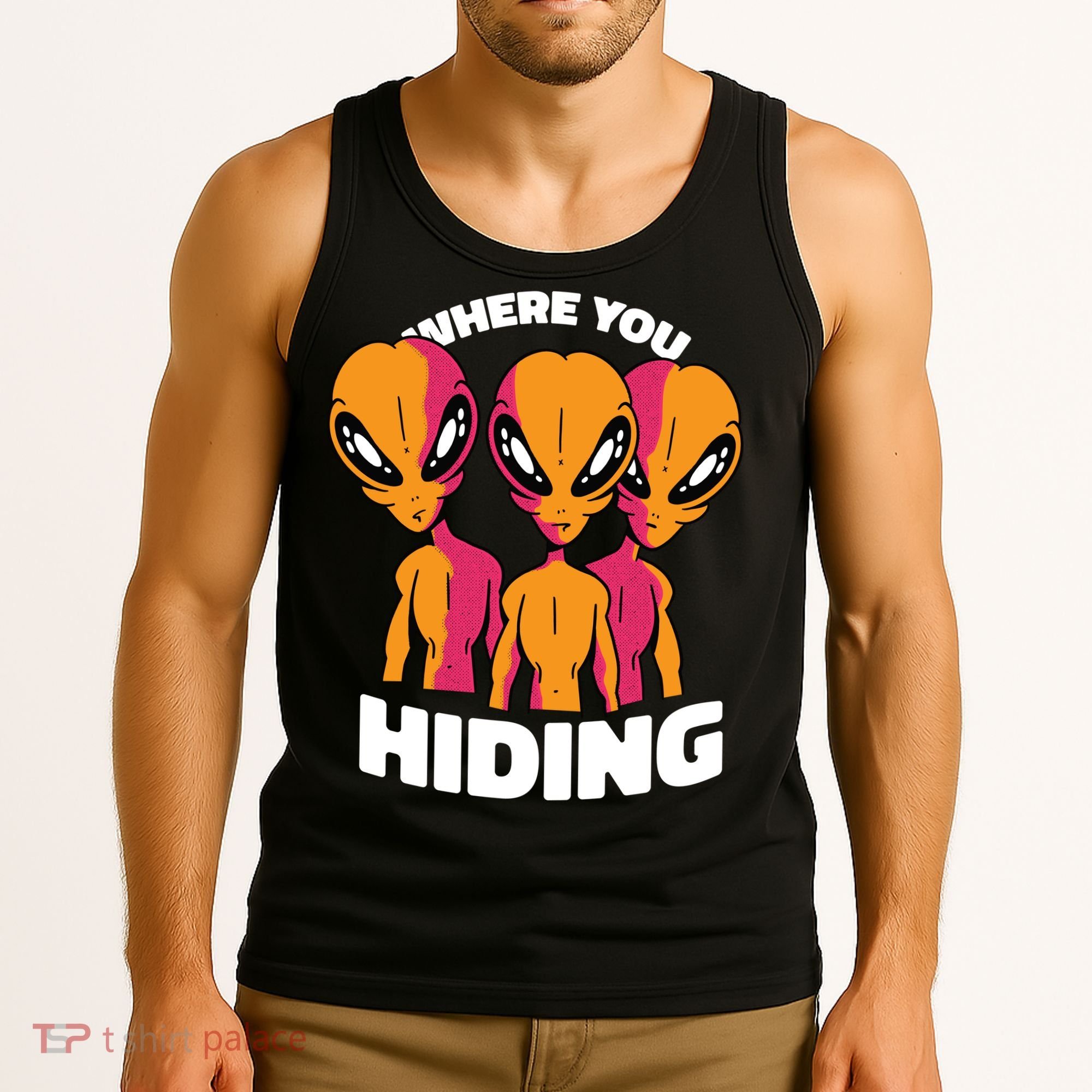 Where You Hiding Creepy Aliens Tank Top
