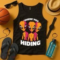 Where You Hiding Creepy Aliens Tank Top thumb 4