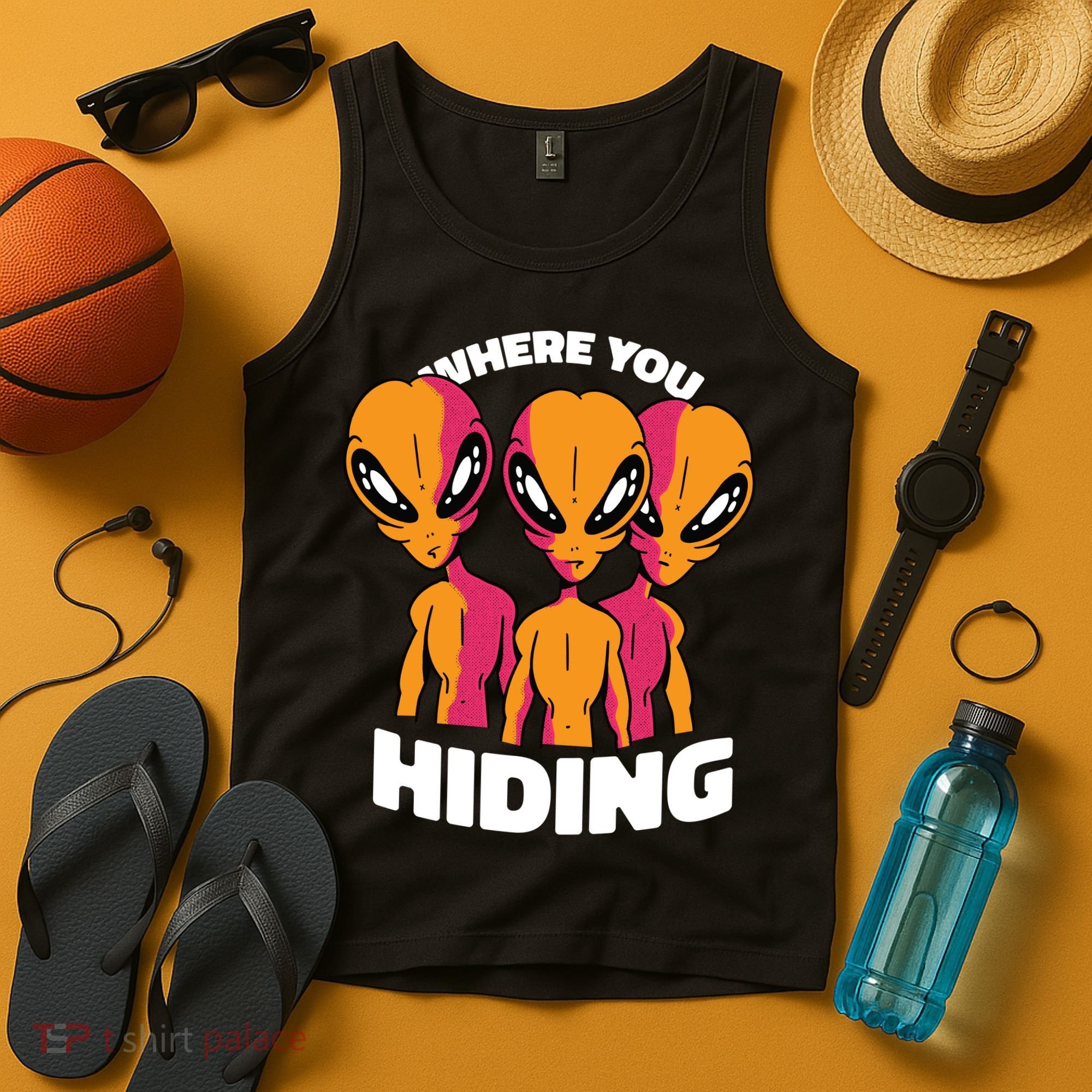 Where You Hiding Creepy Aliens Tank Top