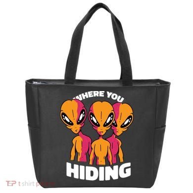 Where You Hiding Creepy Aliens Tote Bag