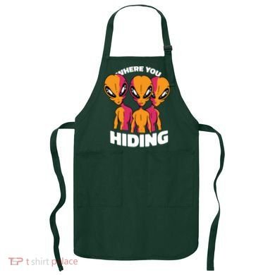 Where You Hiding Creepy Aliens Apron
