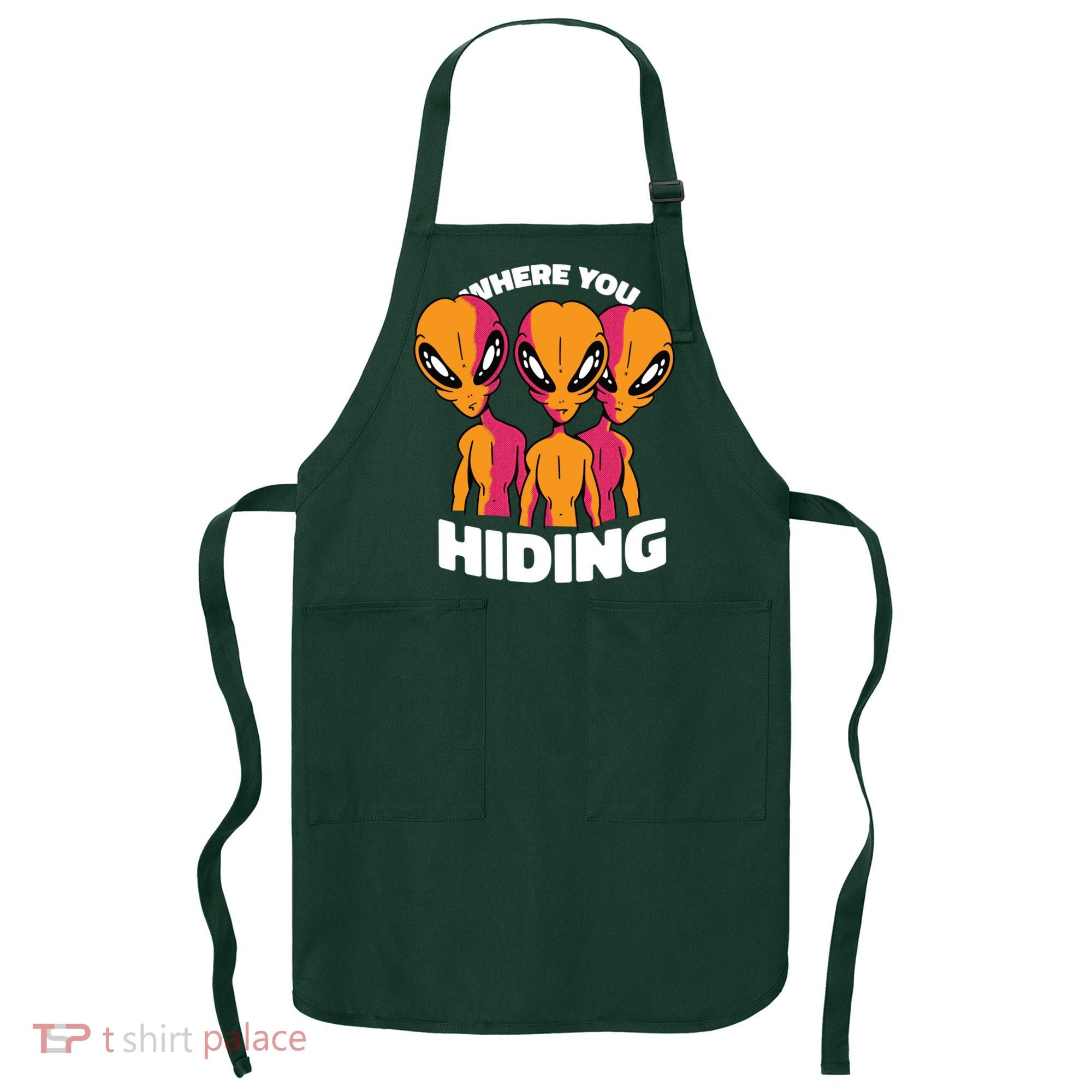Where You Hiding Creepy Aliens Apron