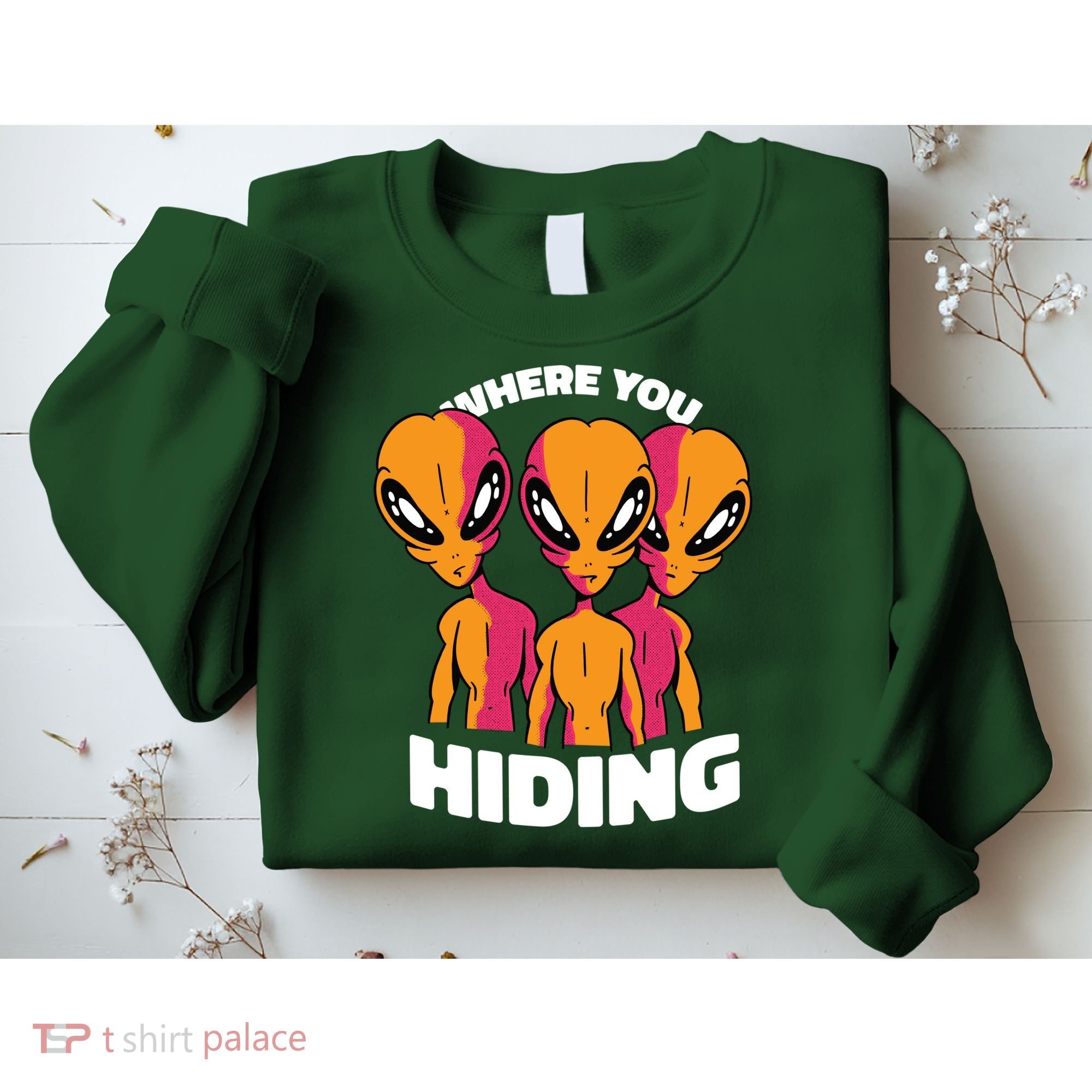 Where You Hiding Creepy Aliens Sweatshirt