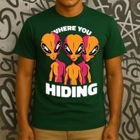 Where You Hiding Creepy Aliens T-Shirt thumb 3