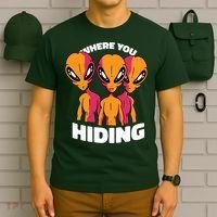 Where You Hiding Creepy Aliens T-Shirt thumb 6