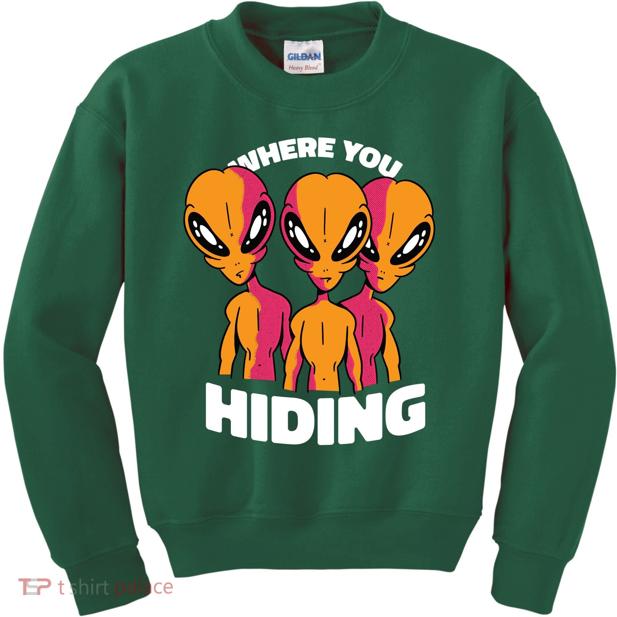 Where You Hiding Creepy Aliens Kids Sweatshirt