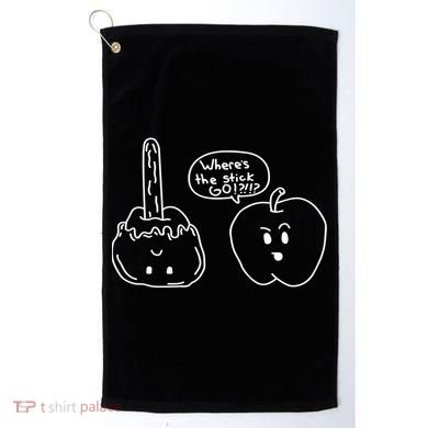 Wheres the Stick Go? Caramel Apple Golf Towel