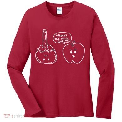 Wheres the Stick Go? Caramel Apple Women's Long Sleeve Shirt