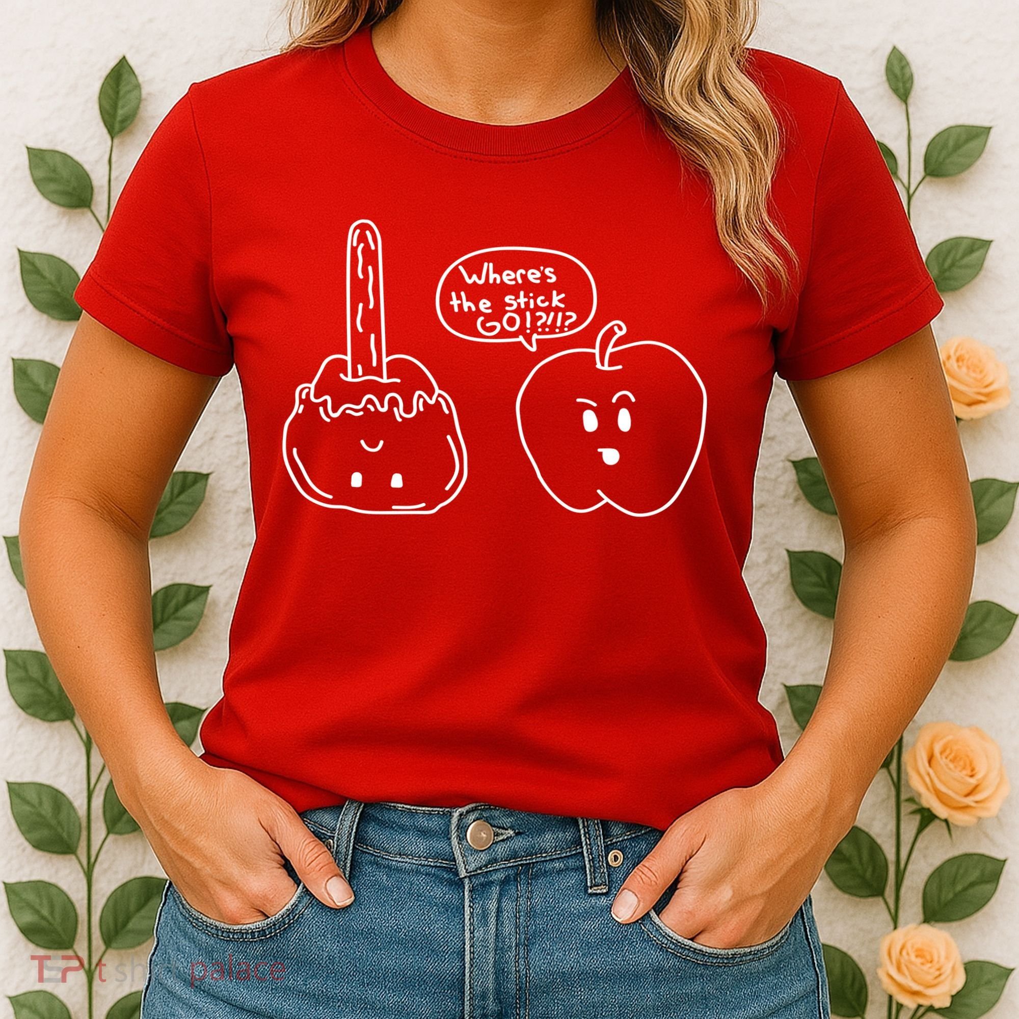 Wheres the Stick Go? Caramel Apple Women's T-Shirt