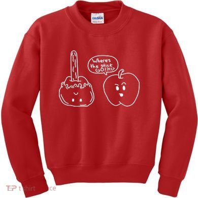 Wheres the Stick Go? Caramel Apple Kids Sweatshirt