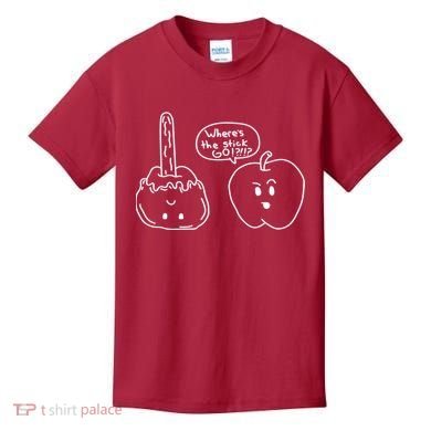 Wheres the Stick Go? Caramel Apple Kids T-Shirt