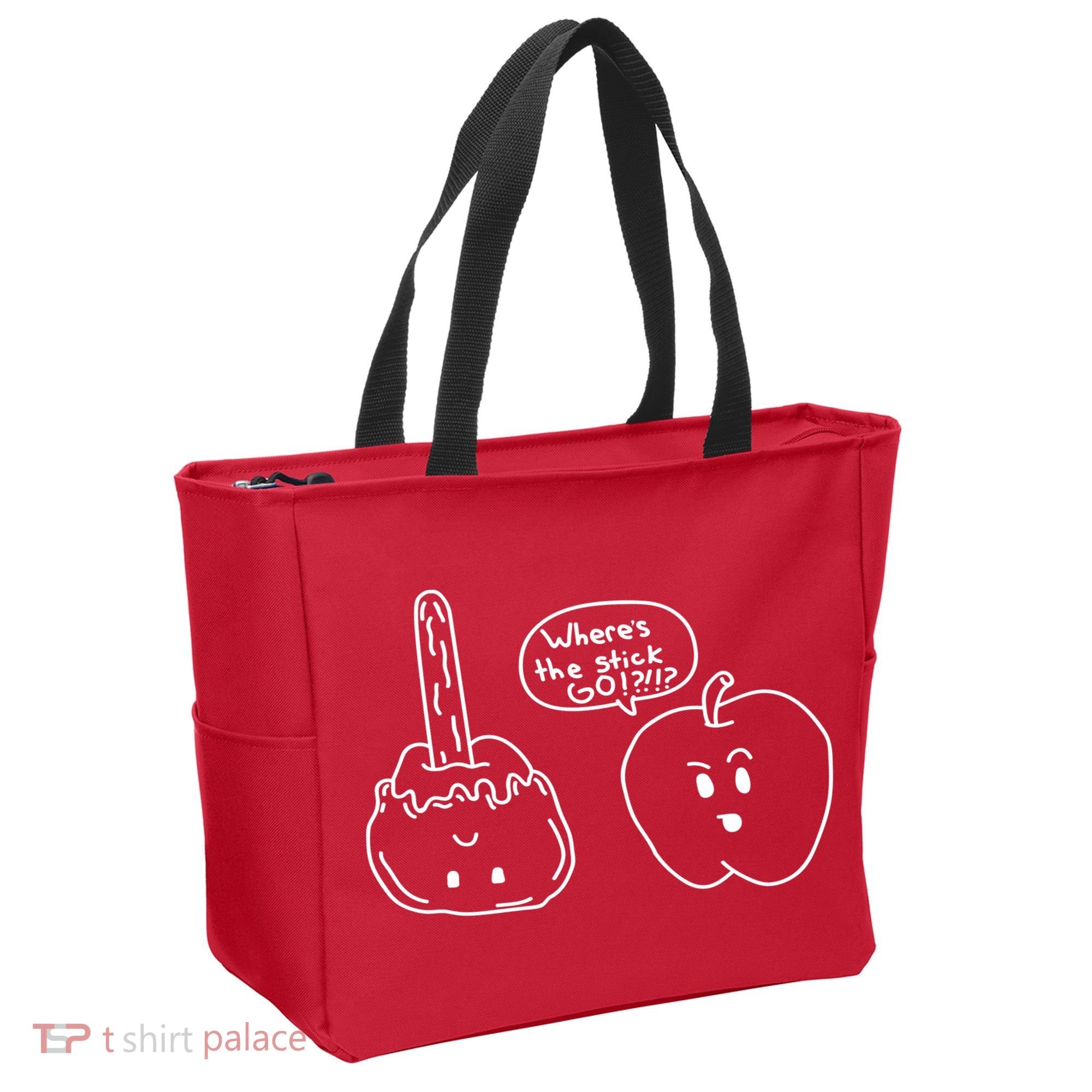 Wheres the Stick Go? Caramel Apple Tote Bag