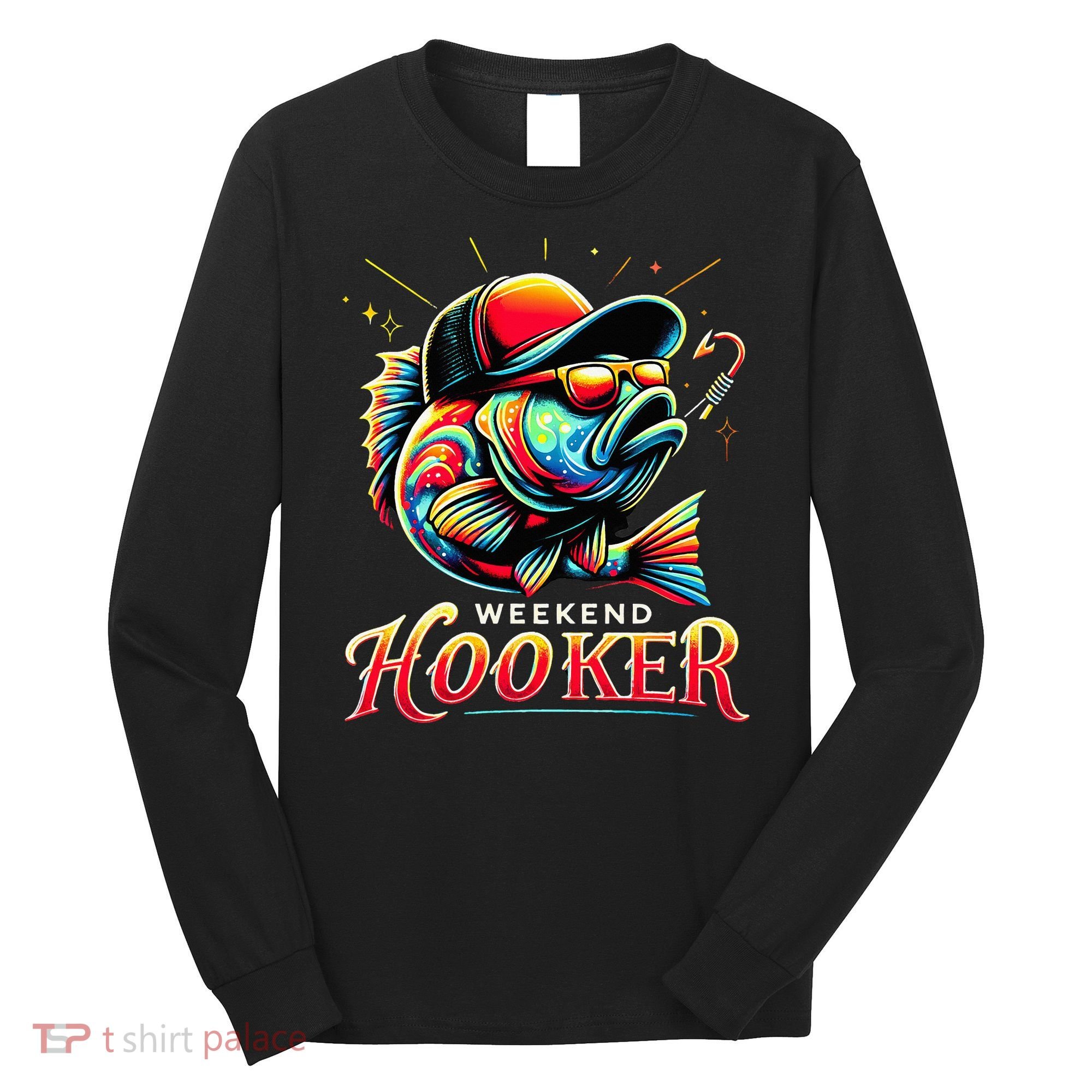 Weekend Hooker Funny Bass Fishing Long Sleeve Shirt