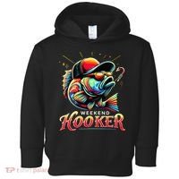 Weekend Hooker Funny Bass Fishing Toddler Hoodie thumb 0
