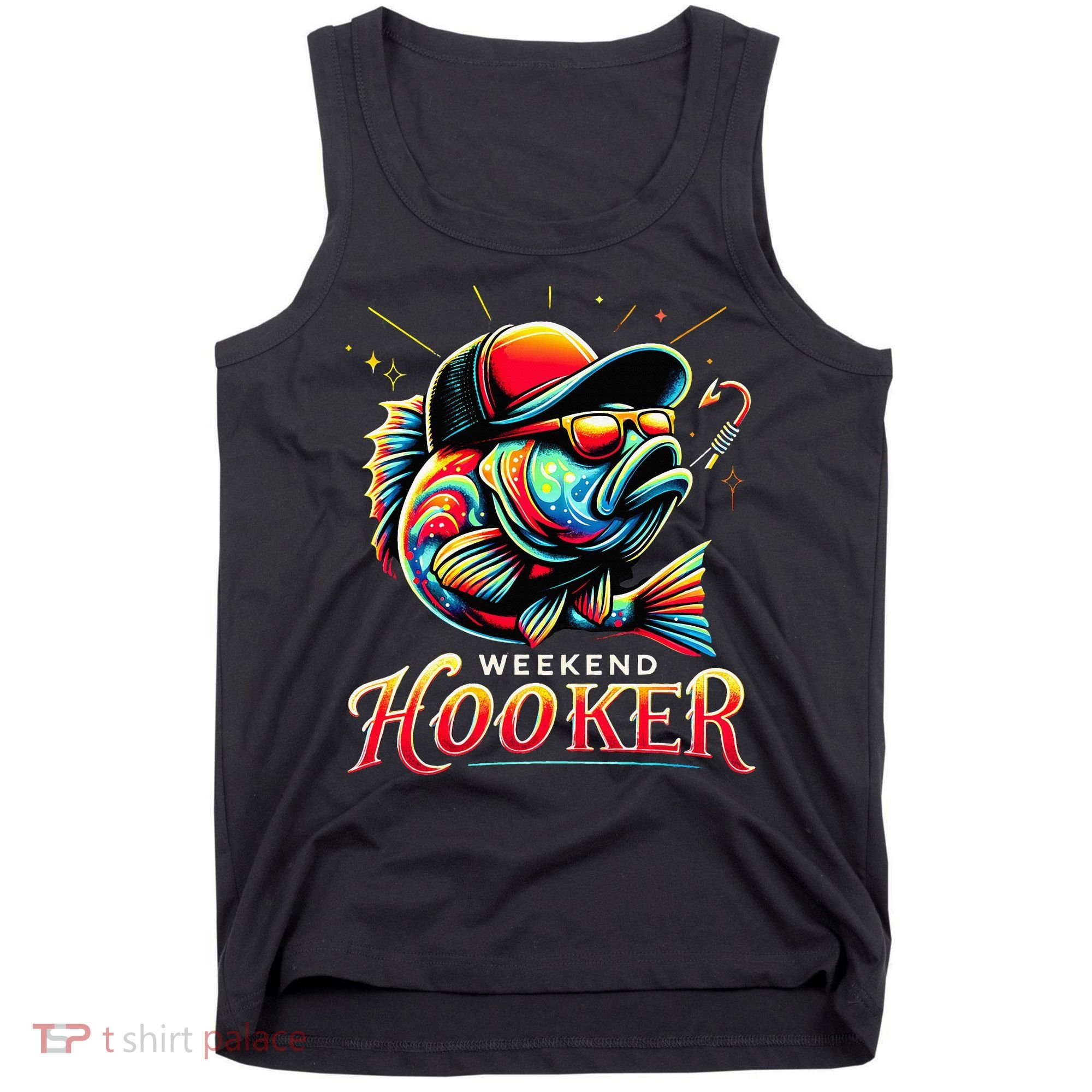 Weekend Hooker Funny Bass Fishing Tank Top