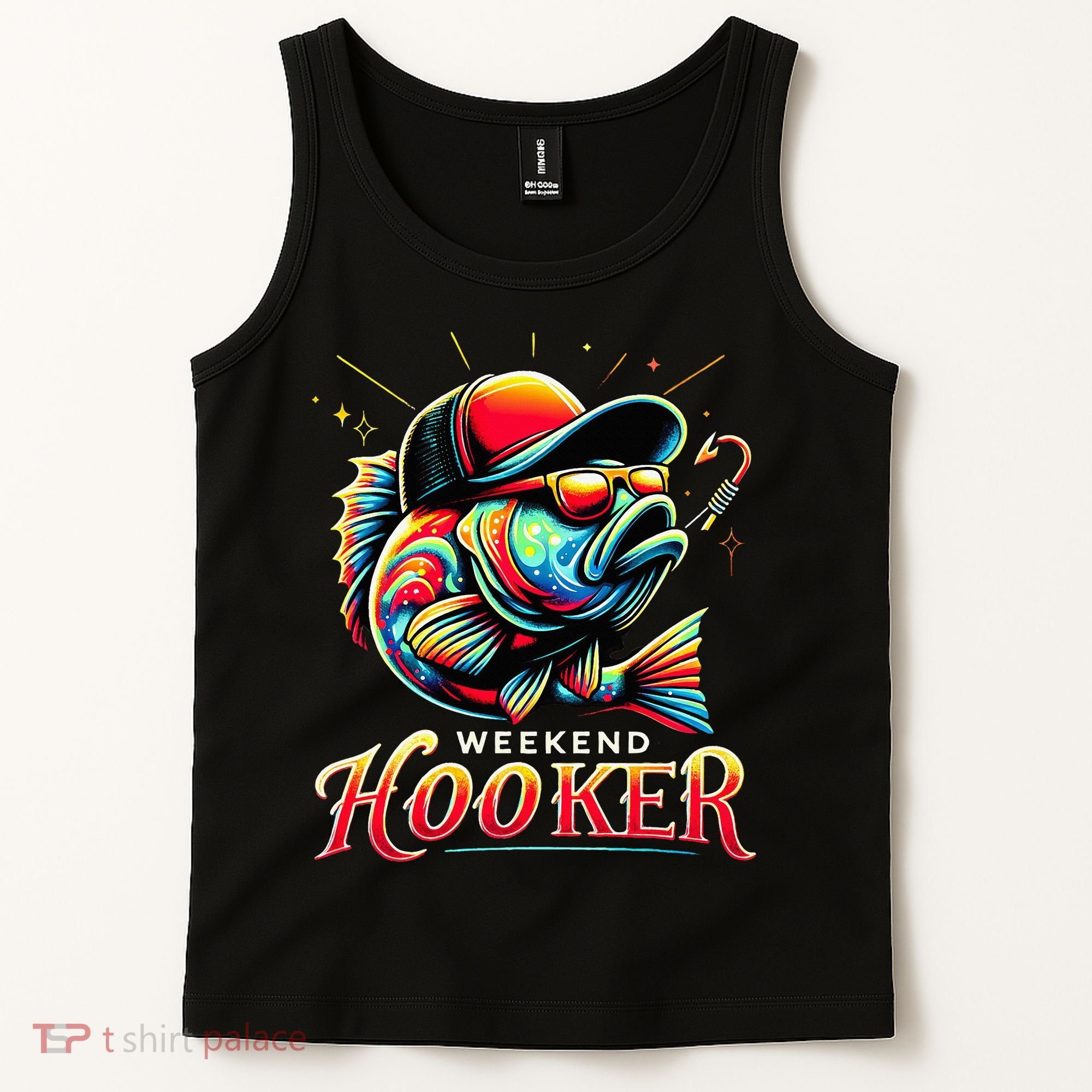 Weekend Hooker Funny Bass Fishing Tank Top