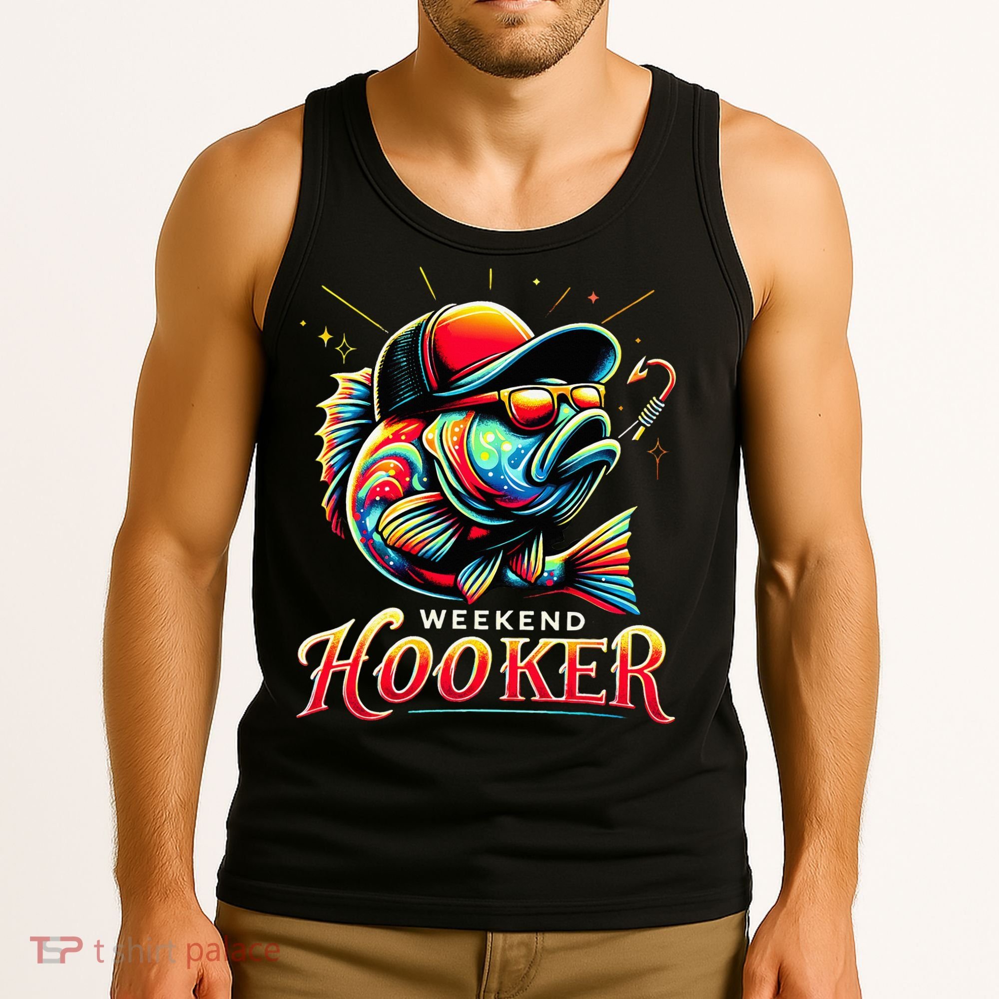 Weekend Hooker Funny Bass Fishing Tank Top