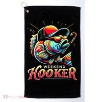 Weekend Hooker Funny Bass Fishing Golf Towel thumb 0