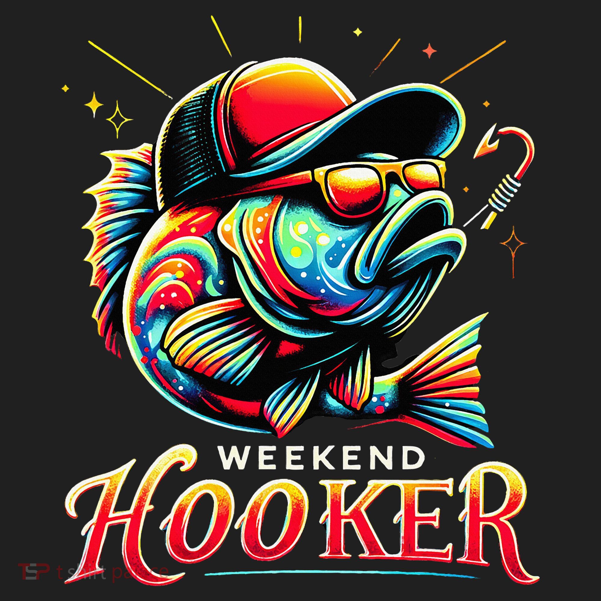 Weekend Hooker Funny Bass Fishing Golf Towel