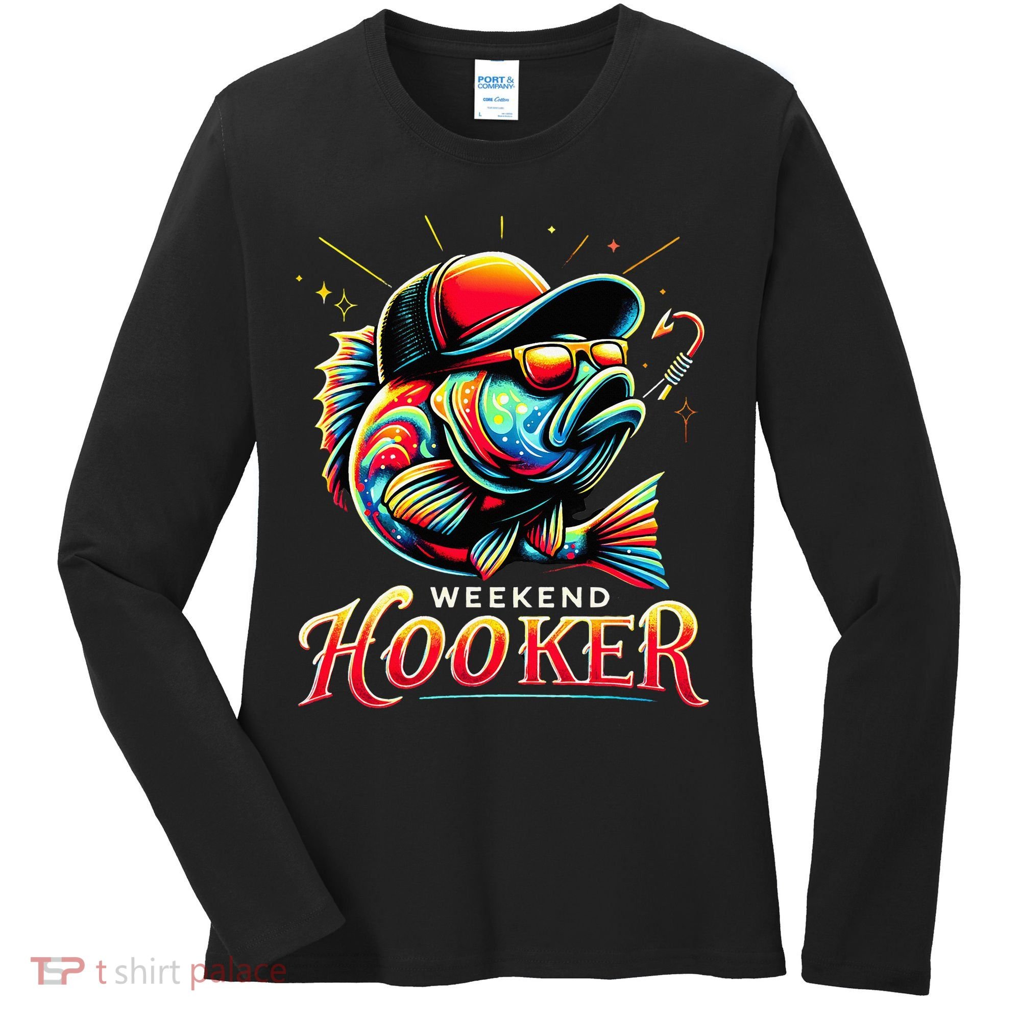 Weekend Hooker Funny Bass Fishing Women's Long Sleeve Shirt