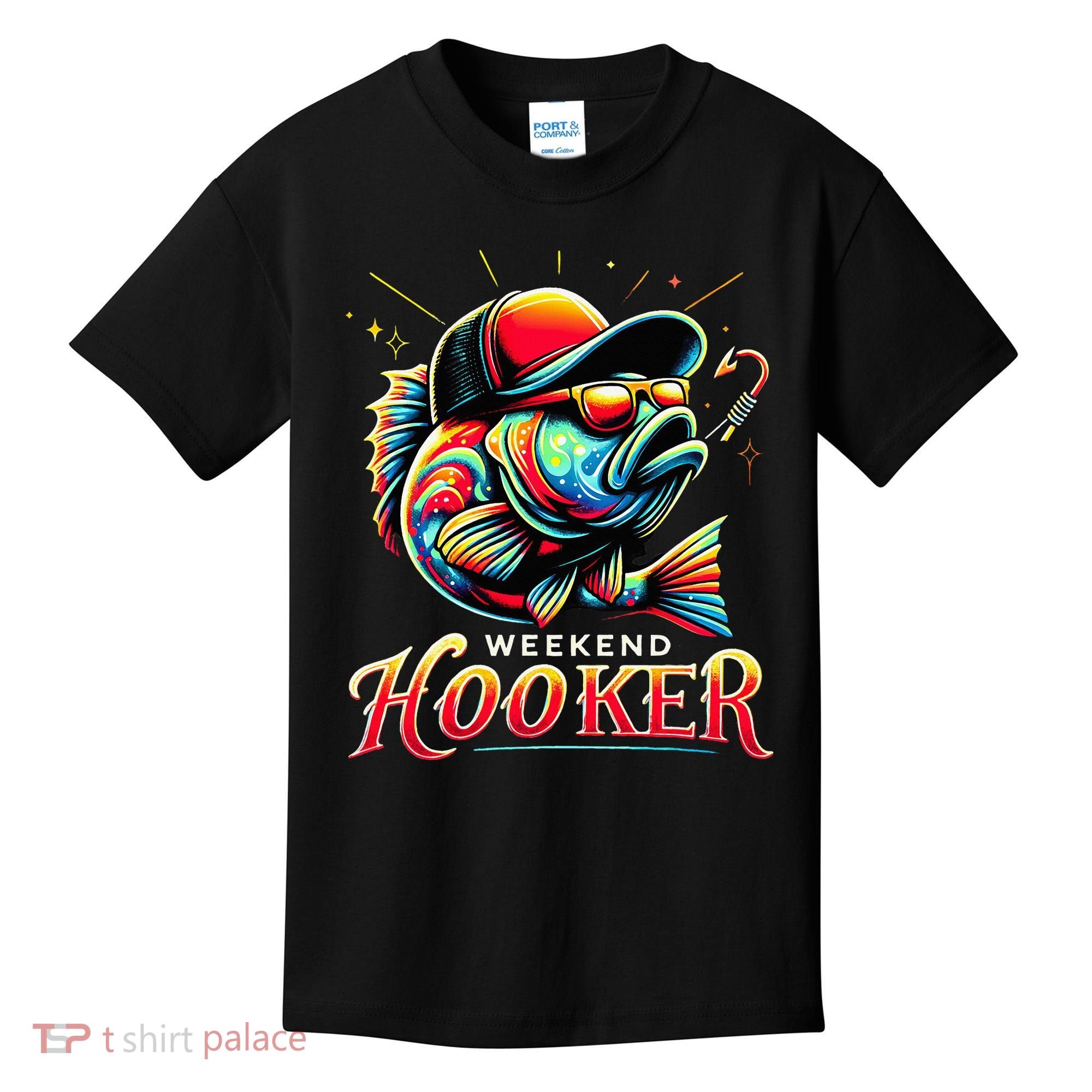 Weekend Hooker Funny Bass Fishing Kids T-Shirt