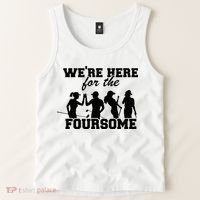 We're Here For The Foursome Funny Sarcasm Golf Lover Golfer Tank Top thumb 2