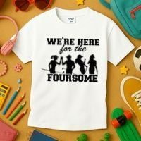 We're Here For The Foursome Funny Sarcasm Golf Lover Golfer Kids T-Shirt thumb 3