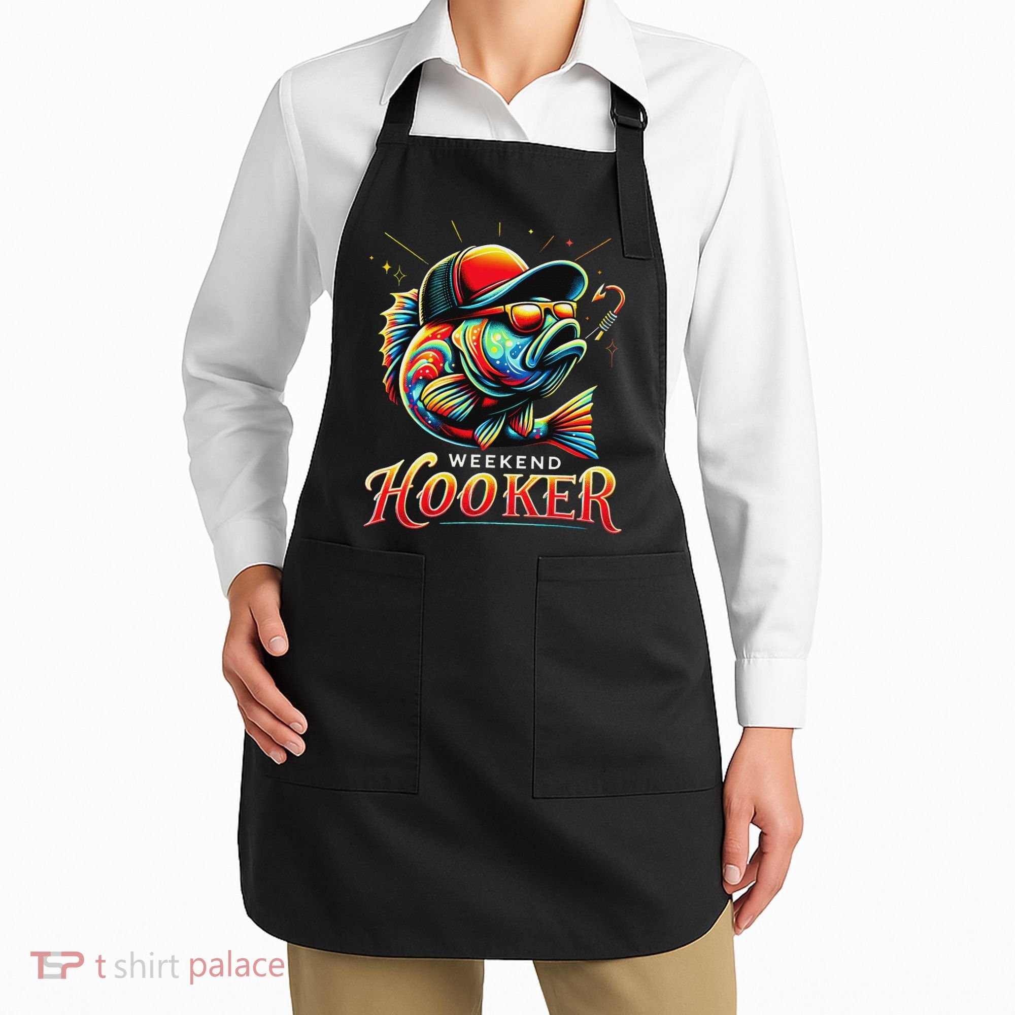 Weekend Hookerr Funny Fish Dad Love Fishing Father's Day Apron