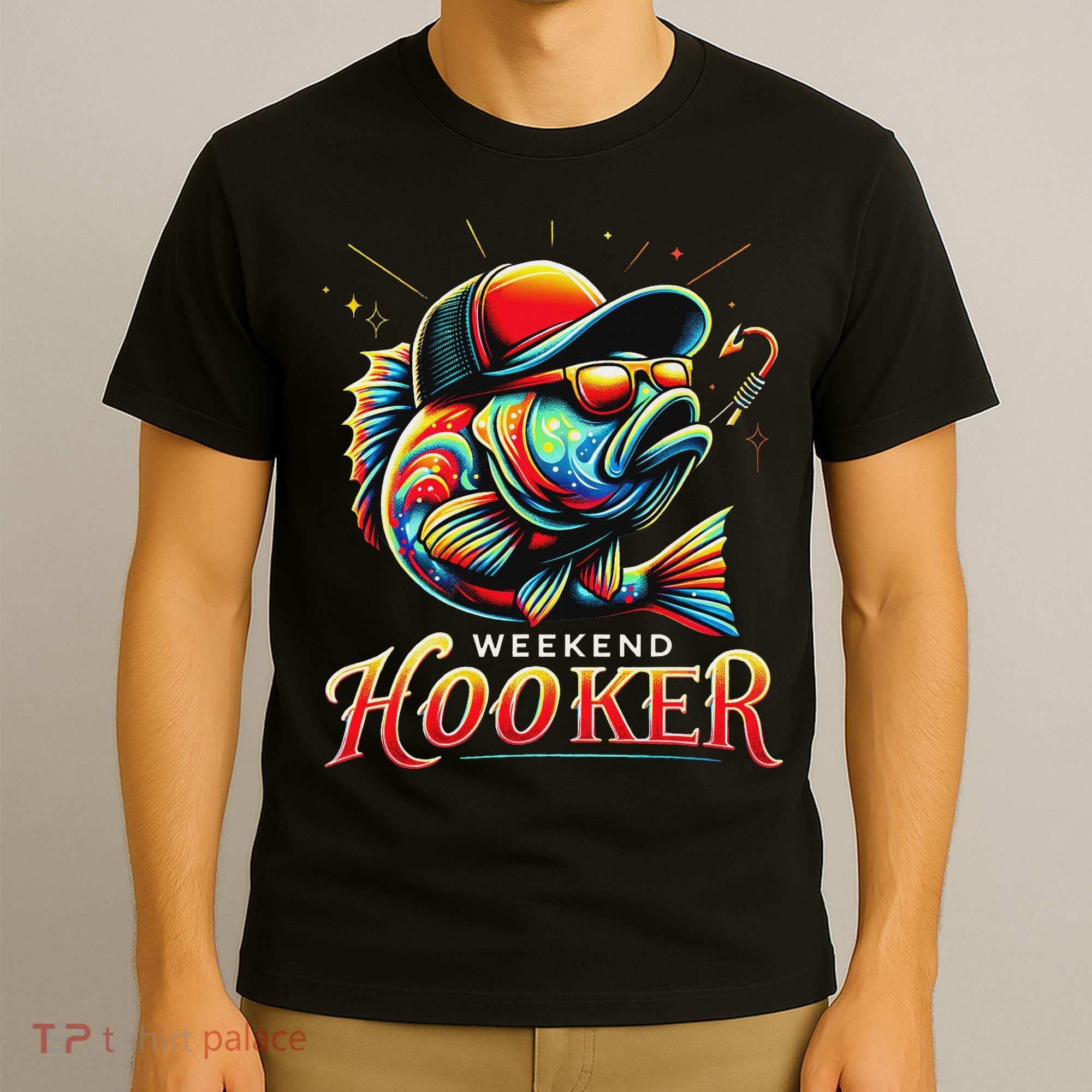Weekend Hookerr Funny Fish Dad Love Fishing Father's Day T-Shirt