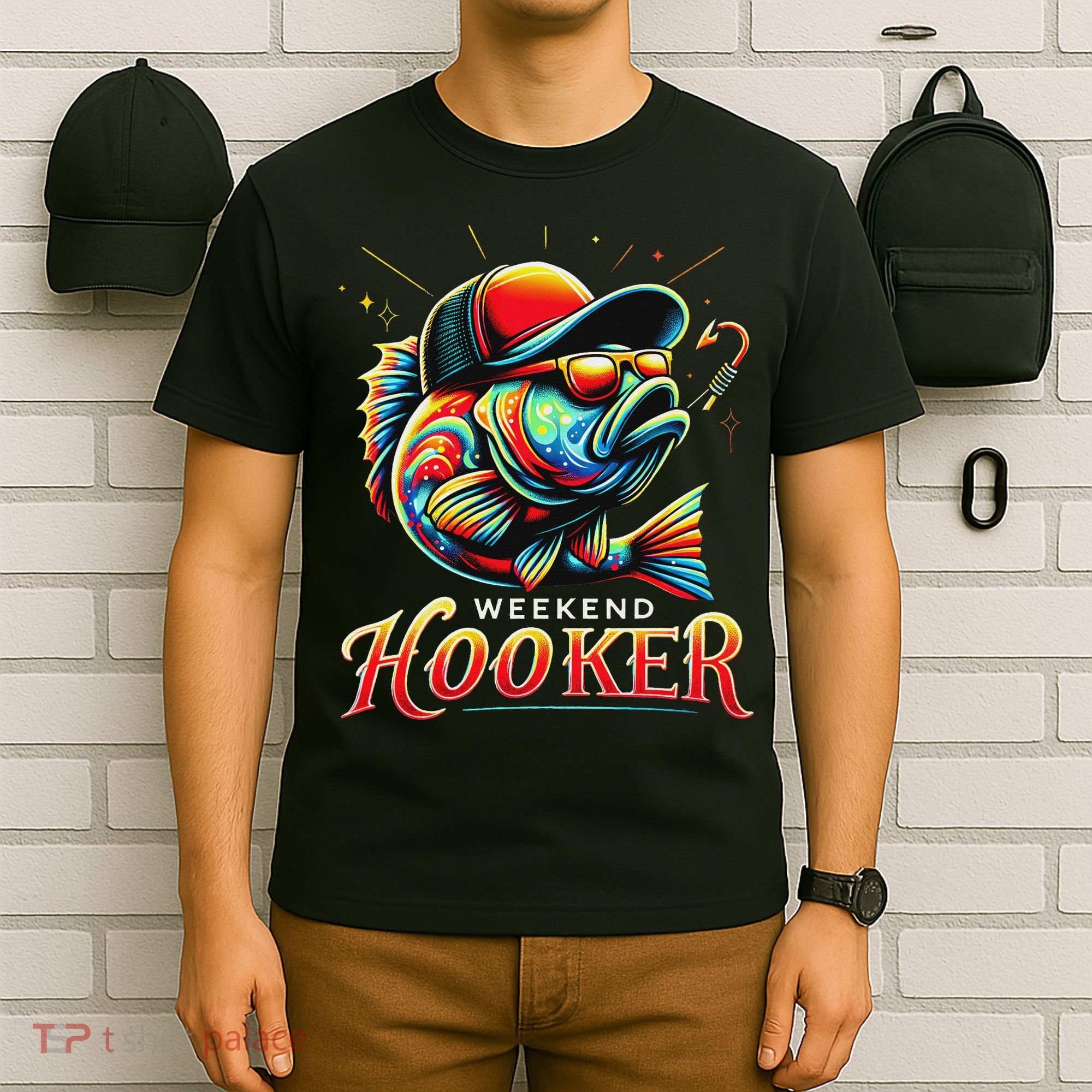 Weekend Hookerr Funny Fish Dad Love Fishing Father's Day T-Shirt