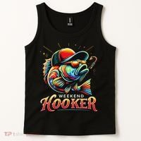 Weekend Hookerr Funny Fish Dad Love Fishing Father's Day Tank Top thumb 2