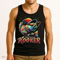 Weekend Hookerr Funny Fish Dad Love Fishing Father's Day Tank Top thumb 3