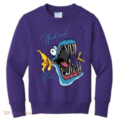 Weekend Hooker Fishing Kids Sweatshirt