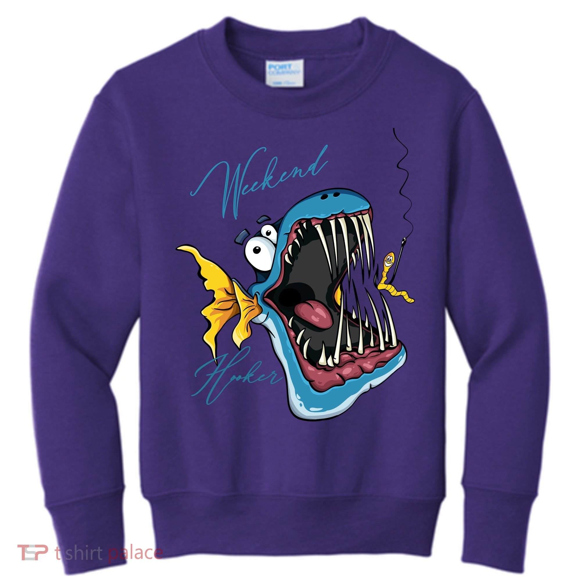 Weekend Hooker Fishing Kids Sweatshirt