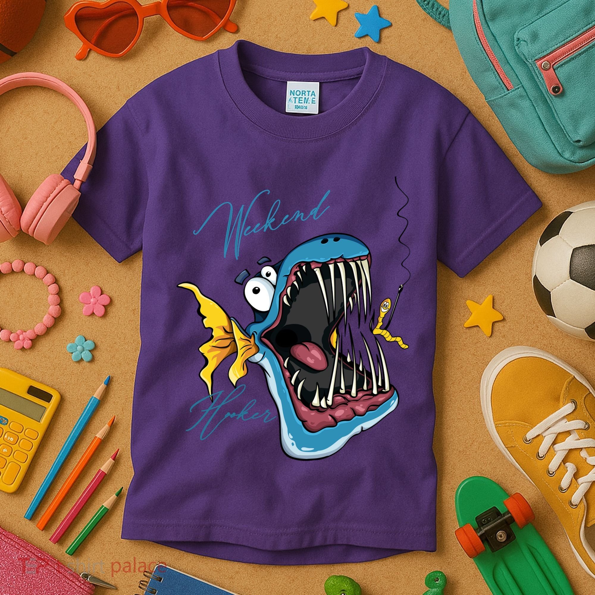 Weekend Hooker Fishing Kids T-Shirt