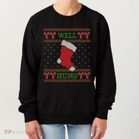 Well Hung Funny Adult Ugly Christmas Style Gift Women's Sweatshirt thumb 0