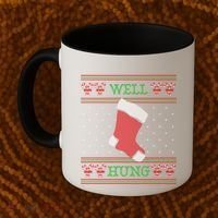 Well Hung Funny Adult Ugly Christmas Style Gift Coffee Mug thumb 2