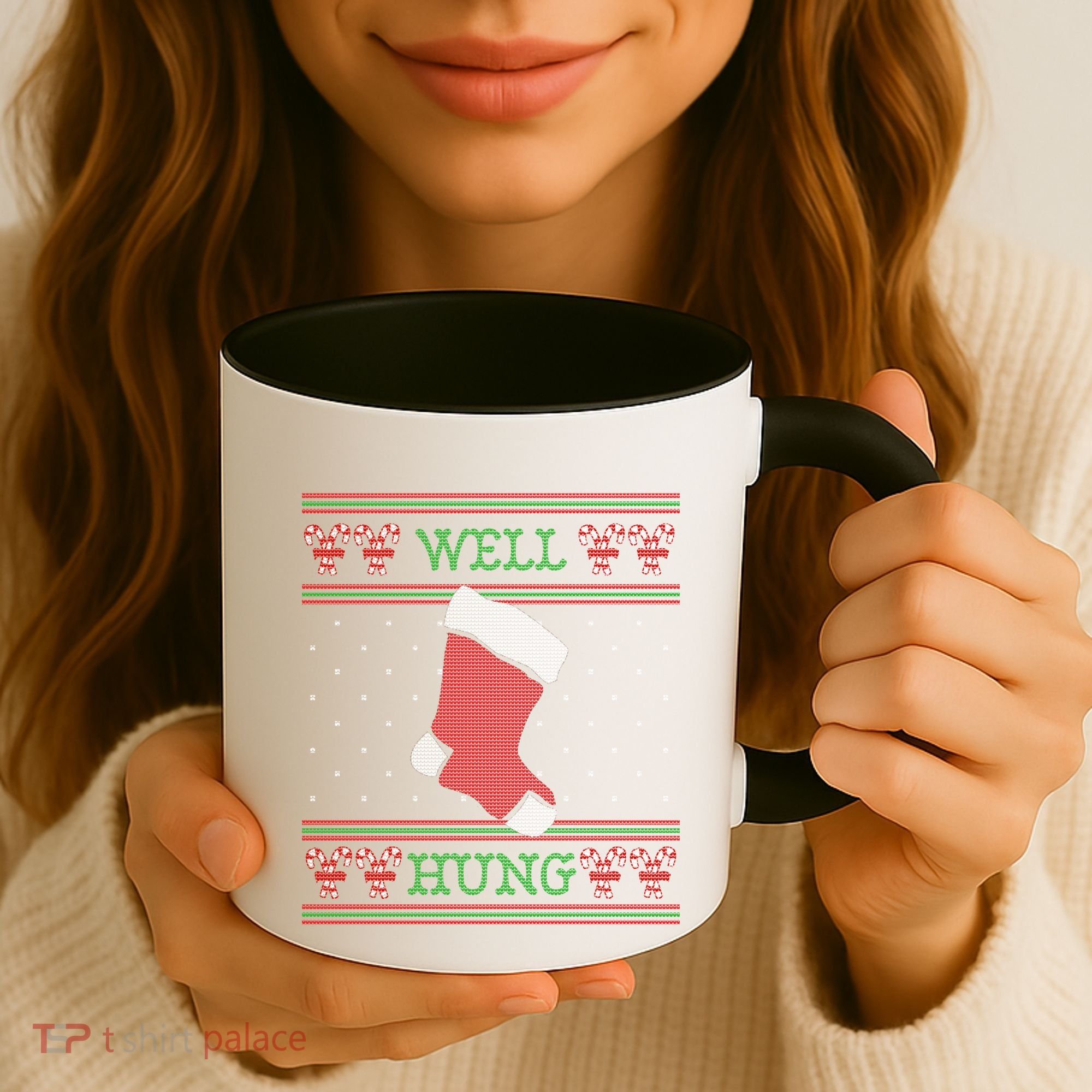 Well Hung Funny Adult Ugly Christmas Style Gift Coffee Mug
