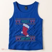 Well Hung Funny Adult Ugly Christmas Style Gift Tank Top thumb 2