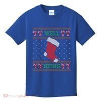 Well Hung Funny Adult Ugly Christmas Style Gift Kids T-Shirt thumb 0
