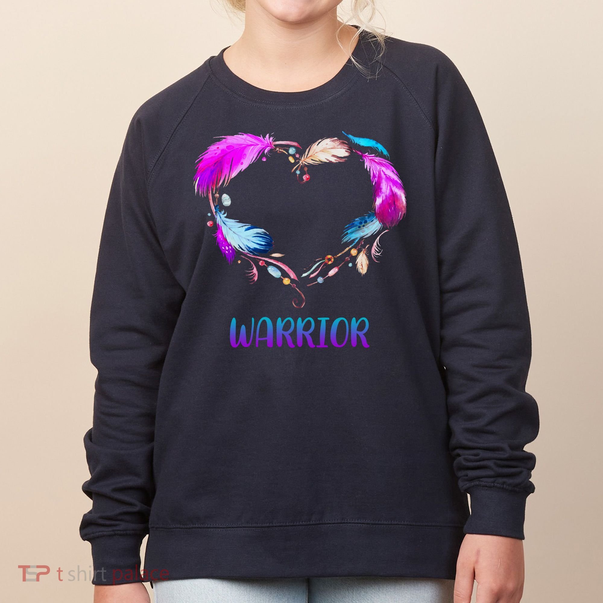 Warrior Heart Feather Graphic Women's Sweatshirt