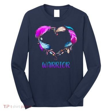 Warrior Heart Feather Graphic Long Sleeve Shirt