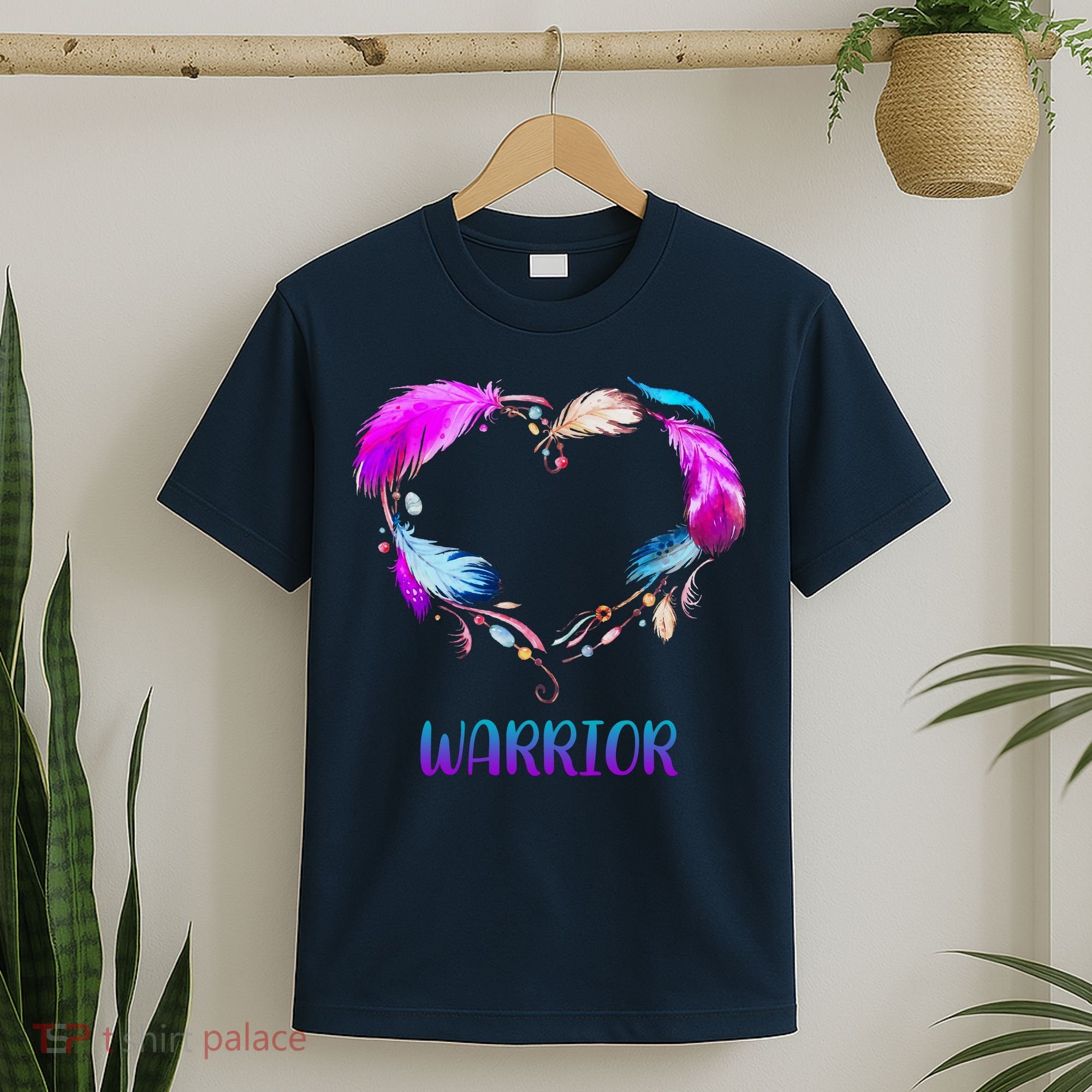 Warrior Heart Feather Graphic T-Shirt
