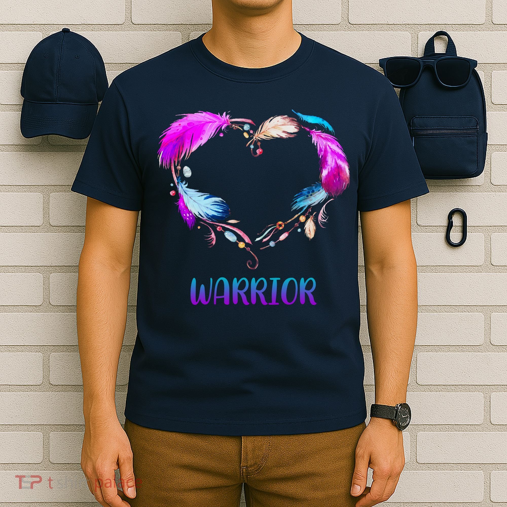 Warrior Heart Feather Graphic T-Shirt