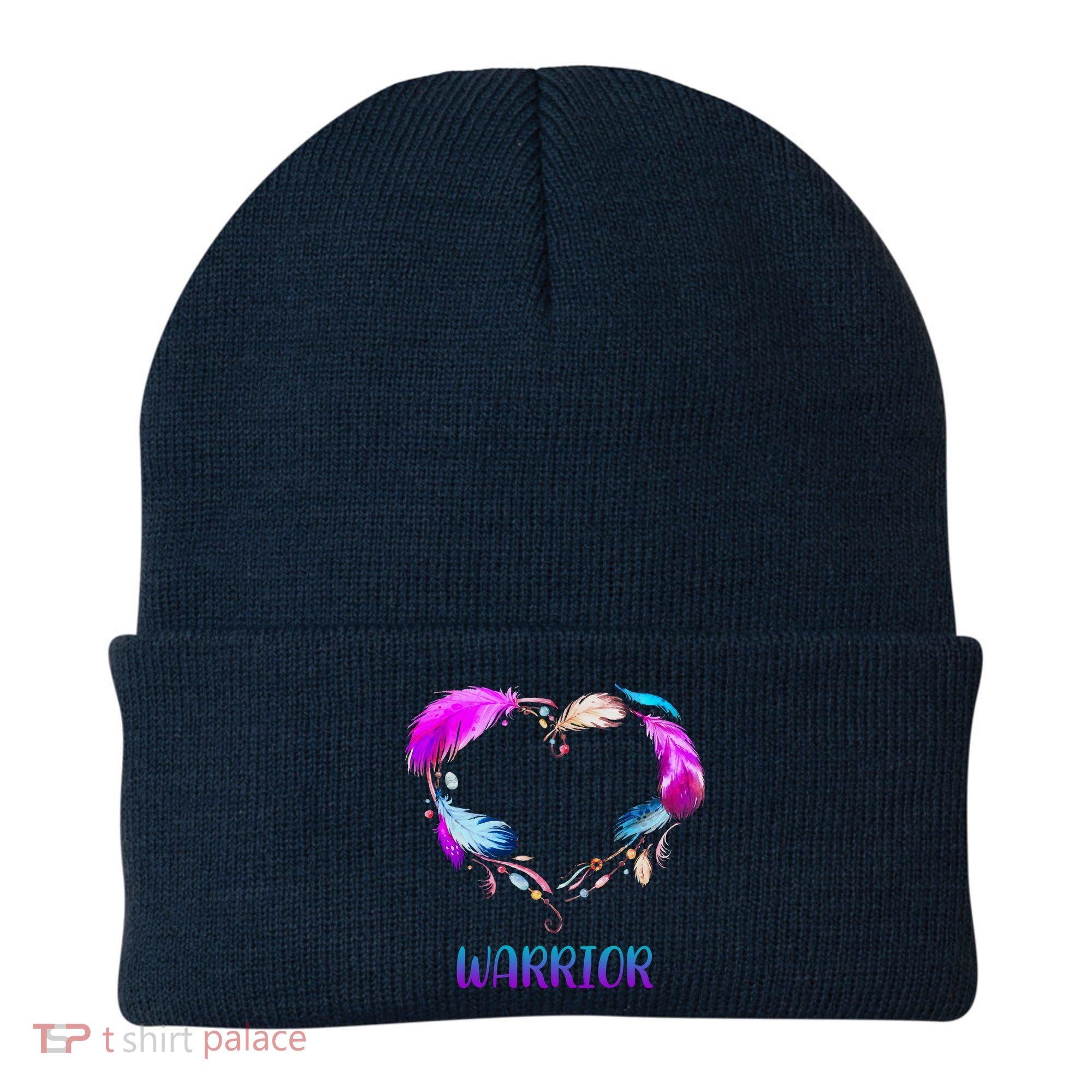 Warrior Heart Feather Graphic Beanie