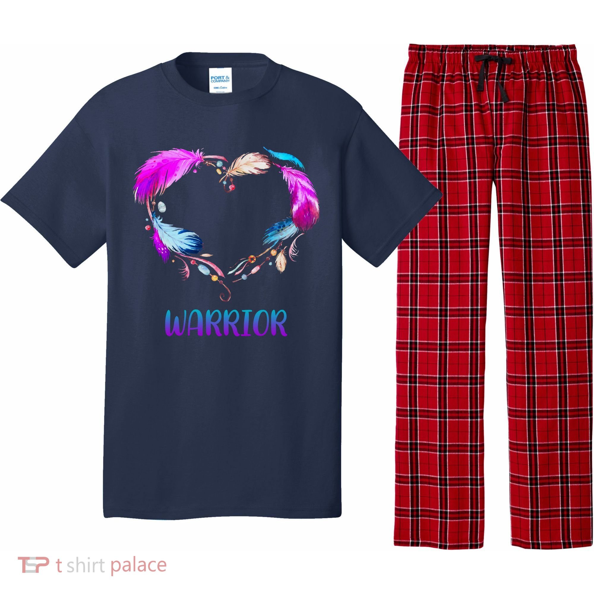 Warrior Heart Feather Graphic Pajama Set