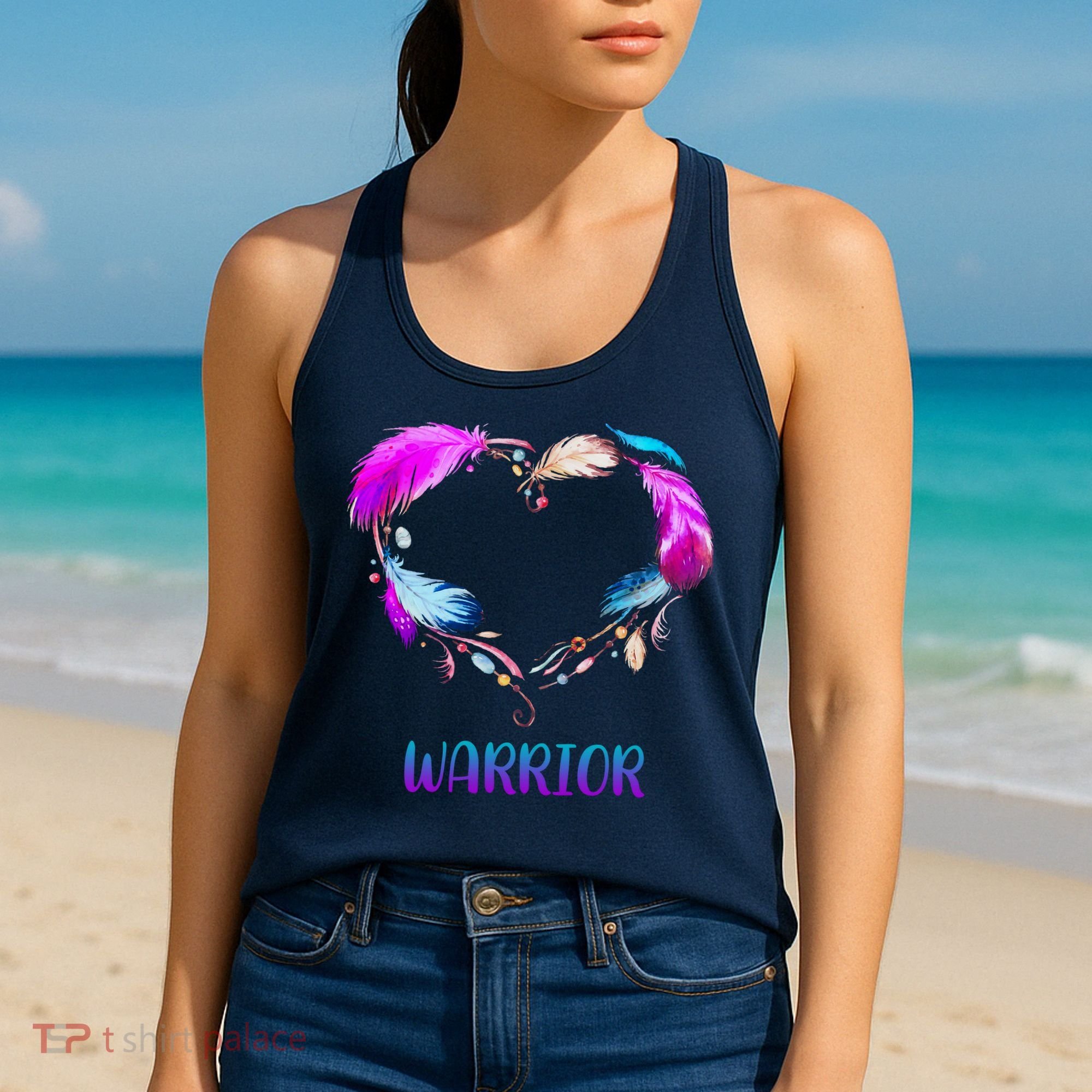 Warrior Heart Feather Graphic Women's Tank Top