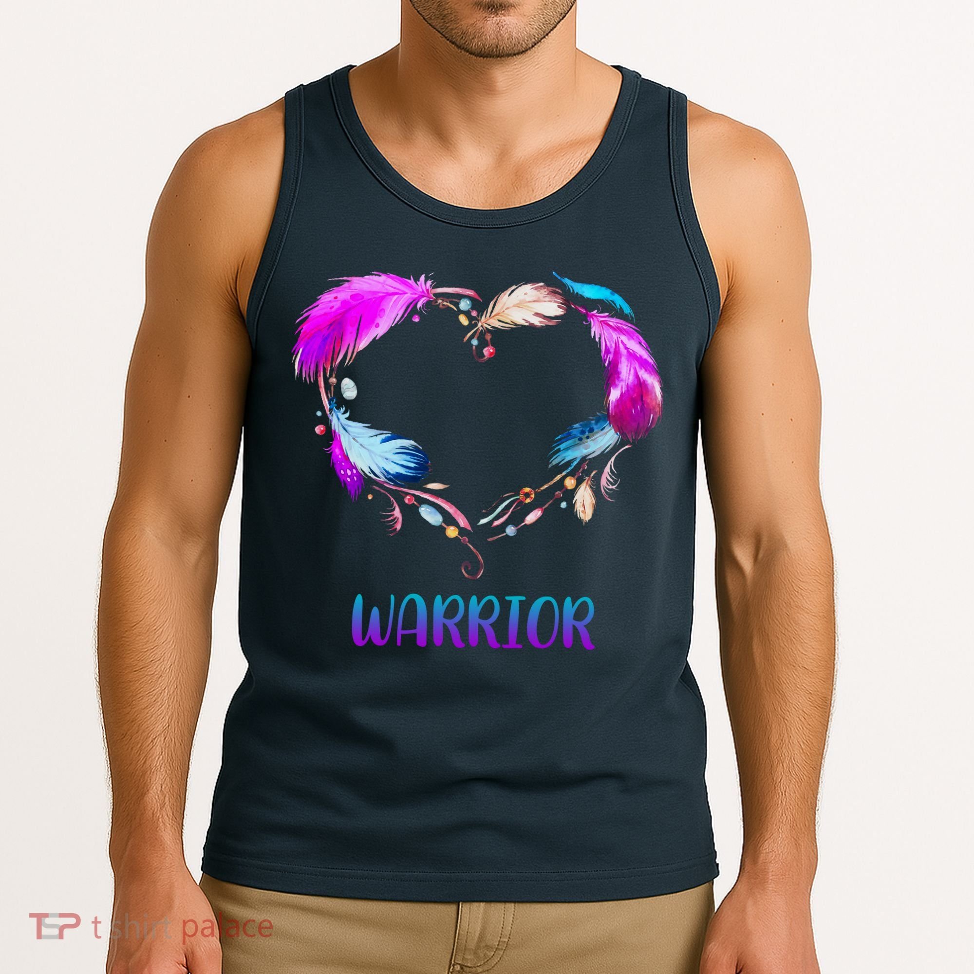 Warrior Heart Feather Graphic Tank Top