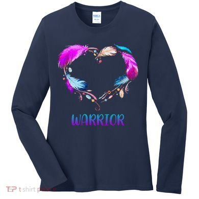 Warrior Heart Feather Graphic Women's Long Sleeve Shirt